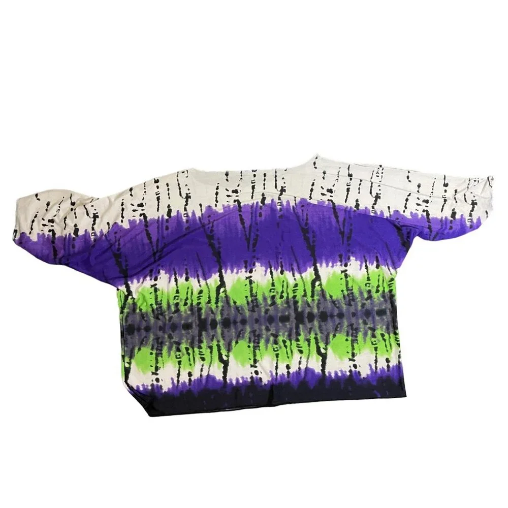 Magic Avenue Womens Plus Size Tie-Dye Loose Fit Blouse Plus Size 1X - Picture 4 of 15